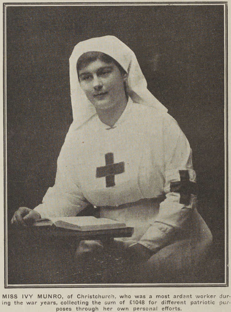 Miss Ivy Munro, of Christchurch, 1919