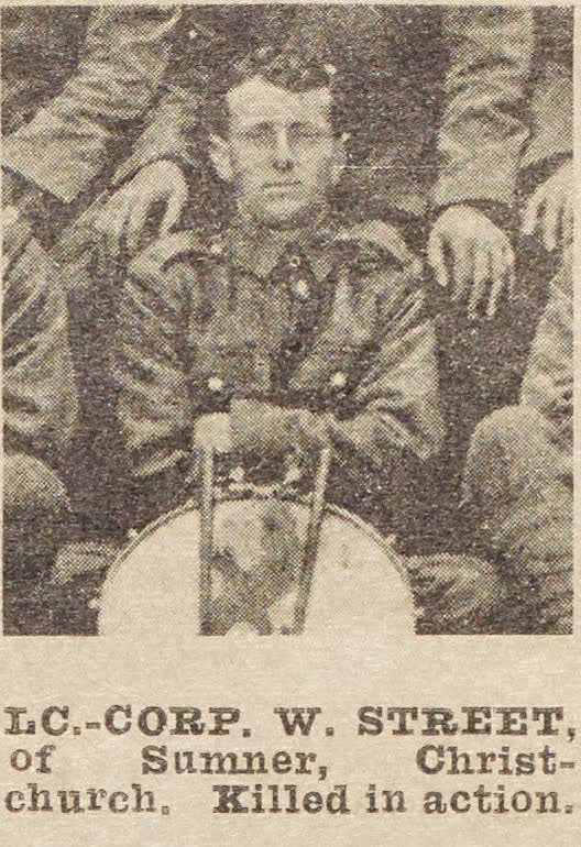 Lance Corporal W. Street, of Sumner, Christchurch, 1919
