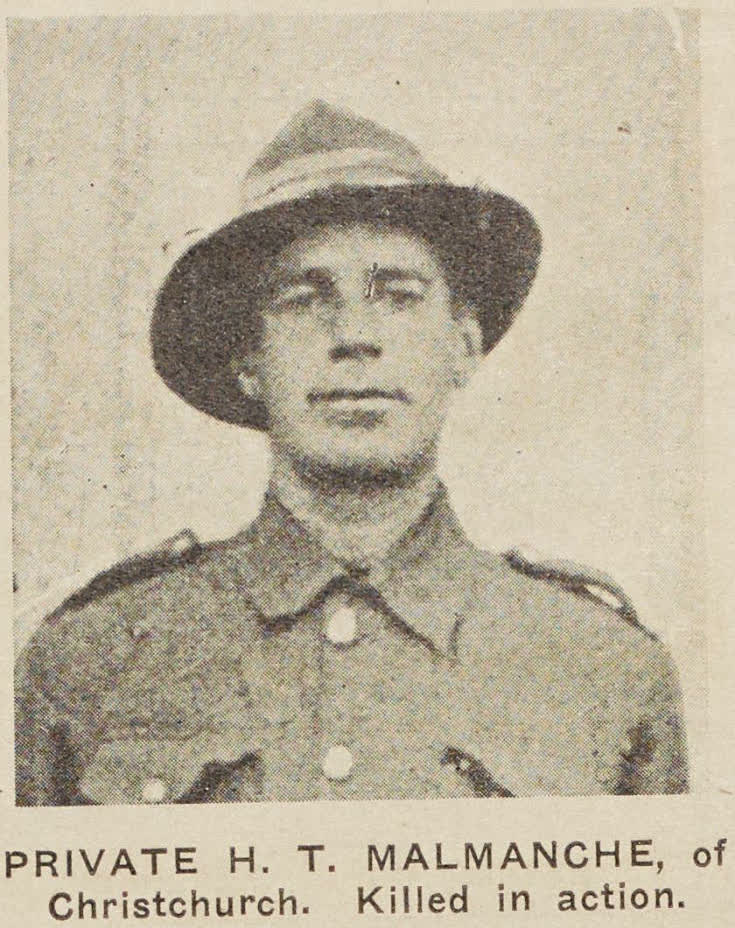 Private H. T. Malmanche, of Christchurch, 1919