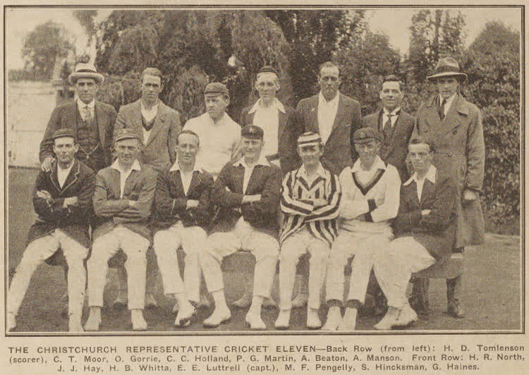 The Christchurch Representative Cricket Eleven, 1919