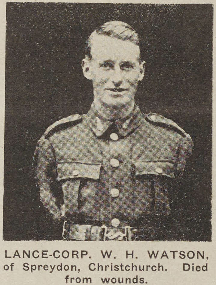 Lance Corporal W. H. Watson, of Spreydon, Christchurch, 1919