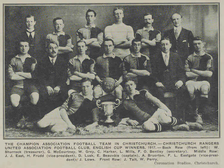 The Champion Association Football Team in Christchurch, 1917
