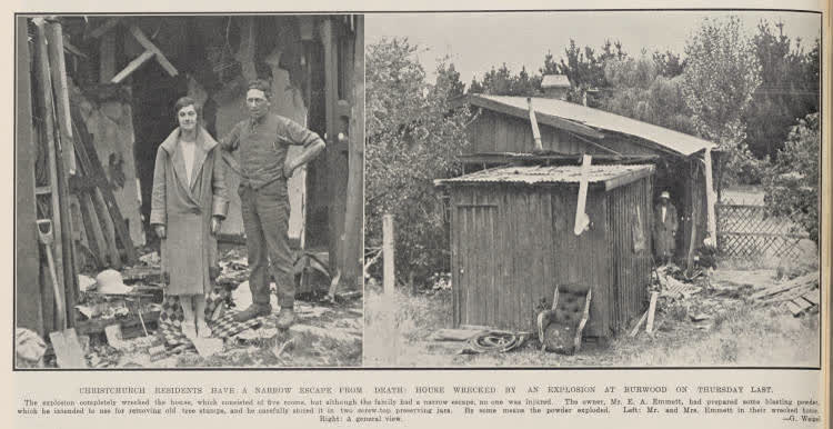 Christchurch residents have a narrow escape from death, 1927