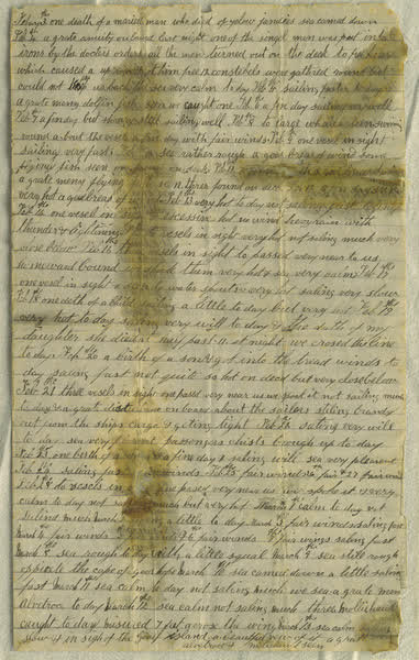 Mary Anne McCrystal shipboard diary, page 2 of 4, Archive 640, 1874