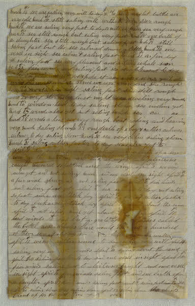 Mary Anne McCrystal shipboard diary, page 3 of 4, Archive 640, 1874