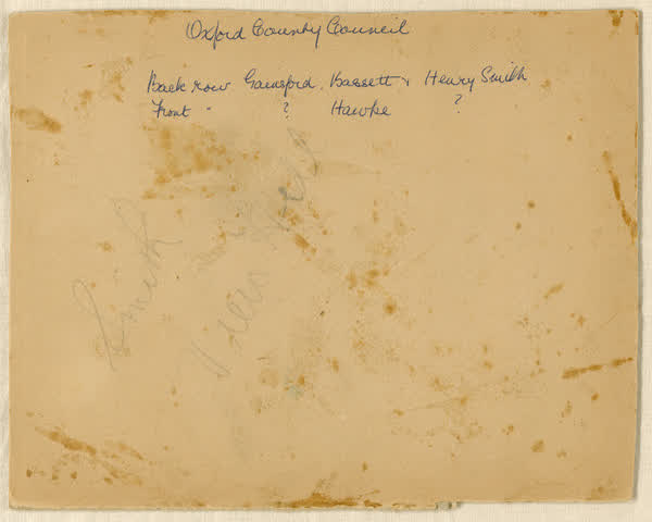 Oxford County Council, photograph reverse, 1890