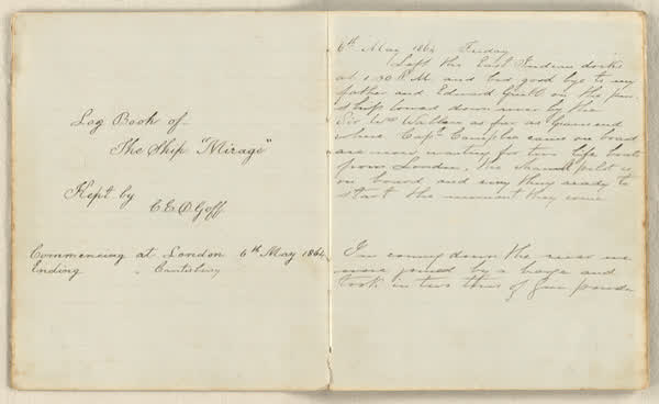 Charles E. D. Goff shipboard diary, spread 3 of 63, Archive 786, 1864
