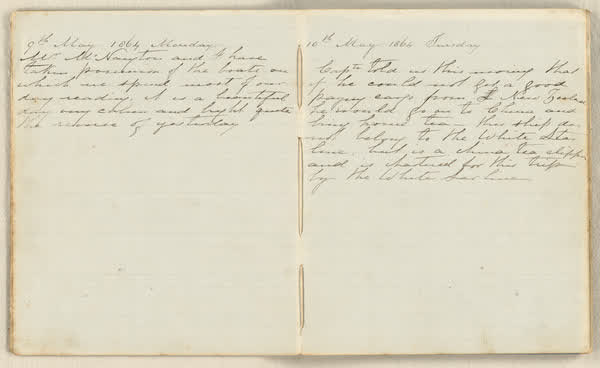 Charles E. D. Goff shipboard diary, spread 5 of 63, Archive 786, 1864