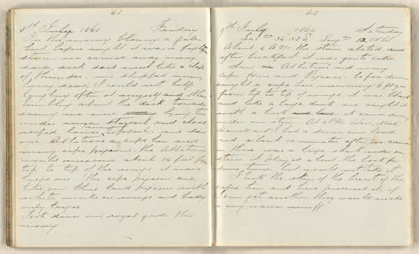 Charles E. D. Goff shipboard diary, spread 36 of 63, Archive 786, 1864