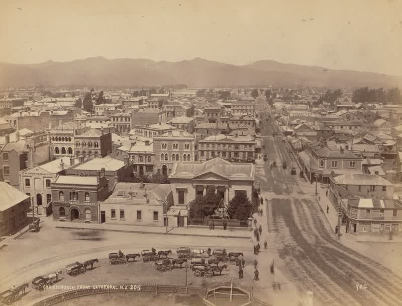 Christchurch from Cathedral, New Zealand, 1880