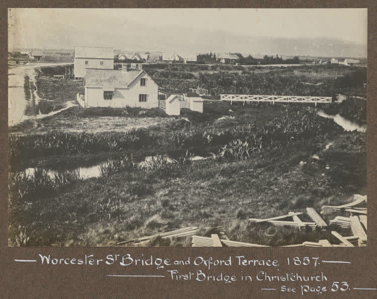 Worcester Street Bridge, Christchurch, 1860, 1860