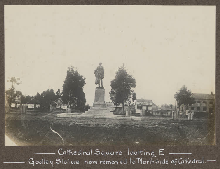 Godley statue, Cathedral Square, Christchurch, 1870, 1870
