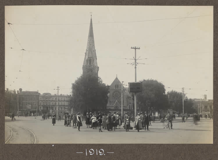 Cathedral Square, Christchurch, 1919, 1910