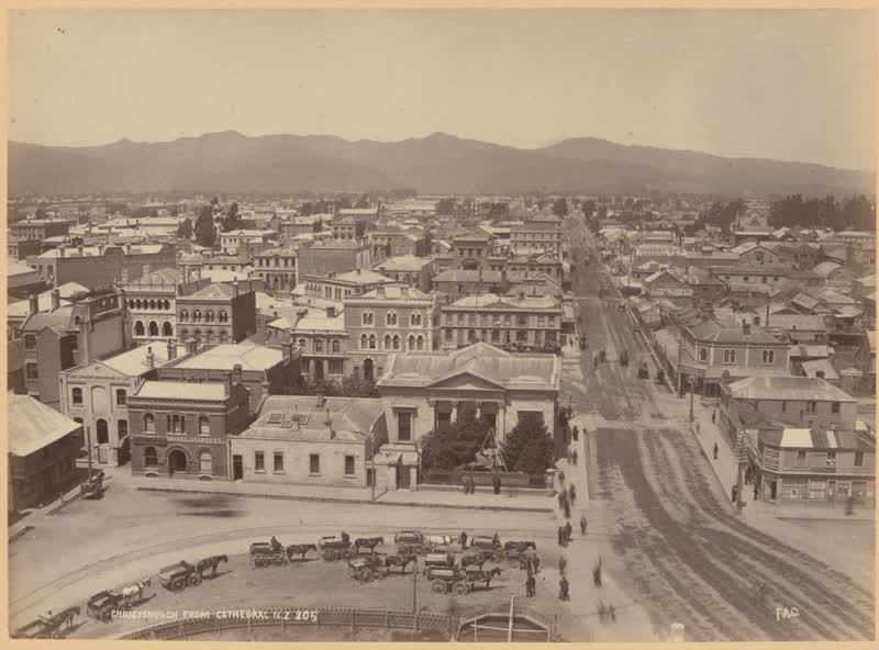Christchurch from Cathedral, N.Z. From the album: Australasian Scenery, 1880