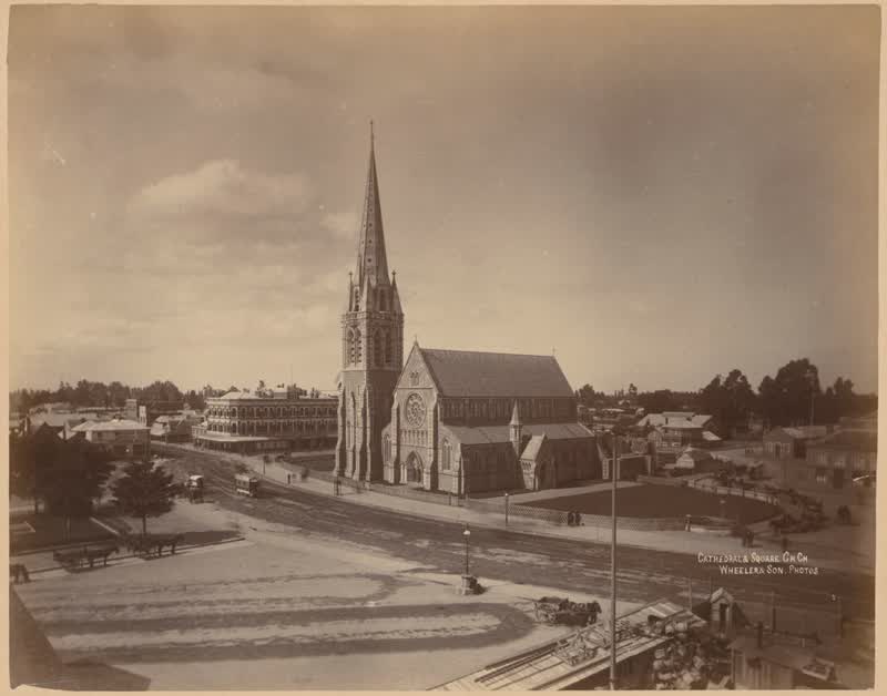 Cathedral and Square, Christchurch. From the album: Scenery, 1880