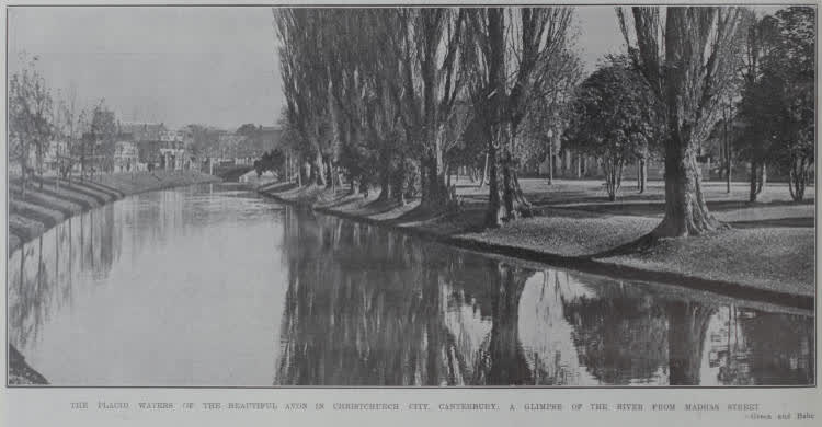 A glimpse of the river Avon from Madras Street, 1934