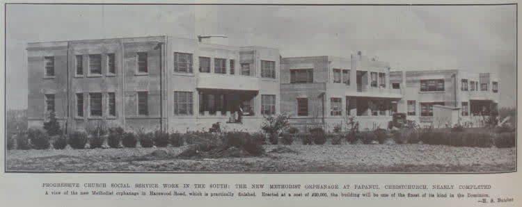 The new Methodist orphanage at Papanui, Christchurch, nearly completed, 1934