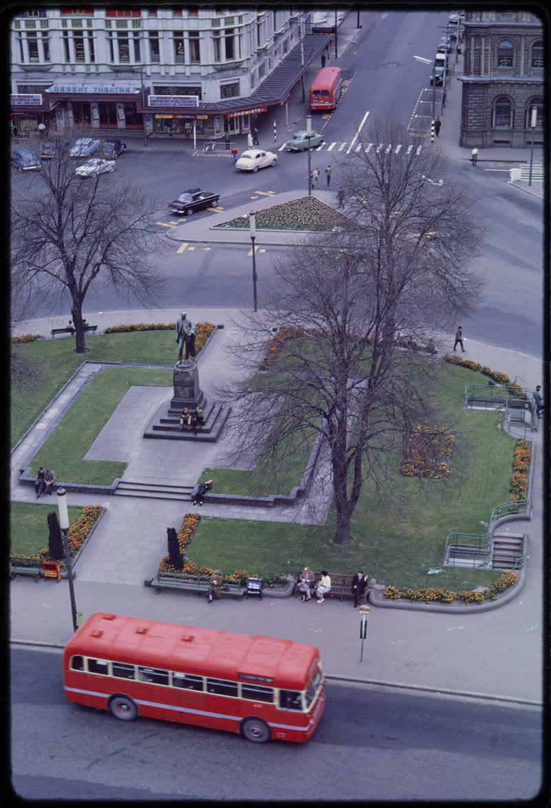 View over Square from Christchurch Cathedral tower, 1962