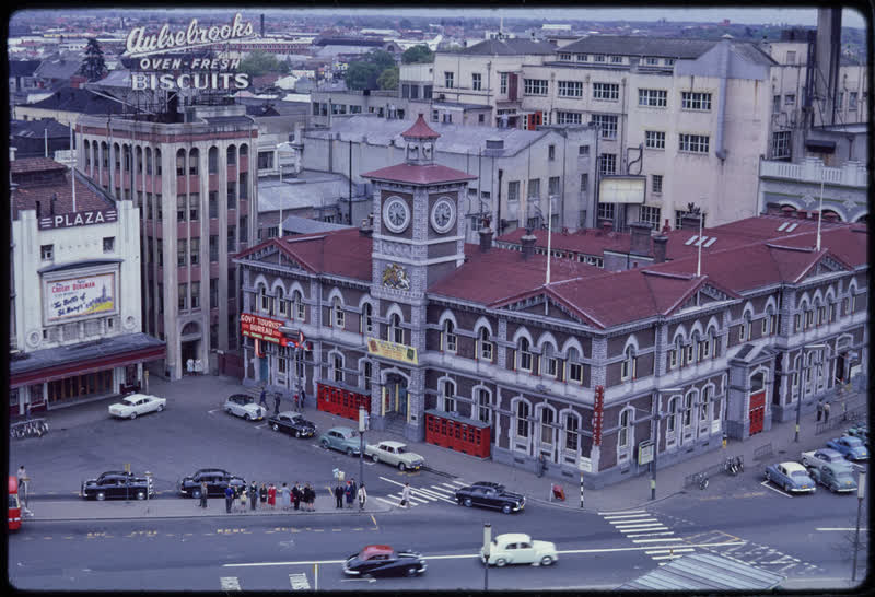 Chief Post Office from Christchurch Cathedral tower, 1962