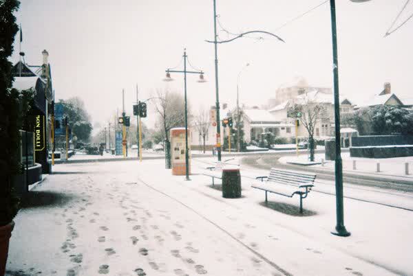 Worcester Boulevard in the snow, 2005
