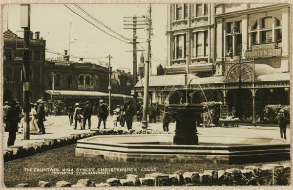 The Fountain, High Street, Christchurch, 1913