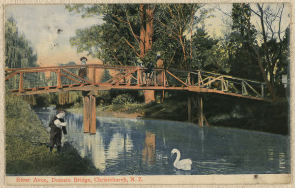 River Avon, Domain Bridge, Christchurch, N.Z., 1910