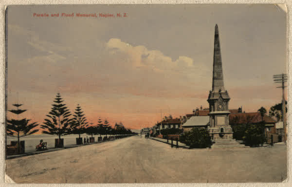 Parade and Flood Memorial, Napier, N. Z., 1900