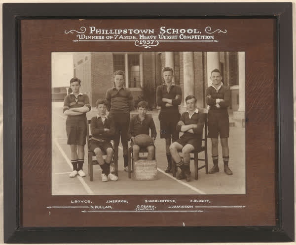 Phillipstown School winners of Heavyweight seven-a-side, 1937