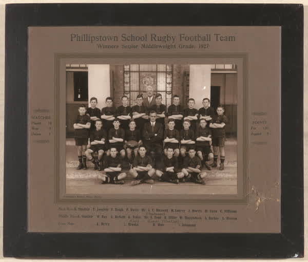 Phillipstown School winners of Senior Middleweight rugby competition, 1927