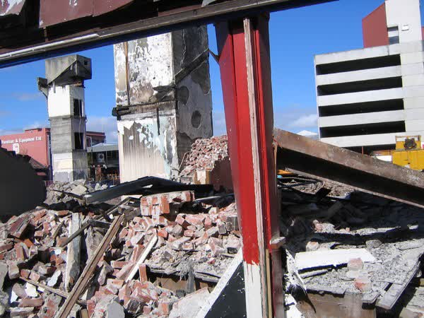 Demolition site on Cashel Street, 2005