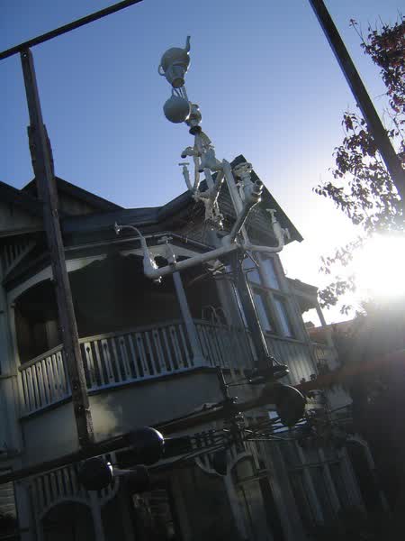 Metal sculpture: taps, pipes and a pot, 2005