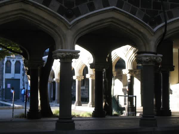 Gothic revival arches at the Arts Centre, 2005
