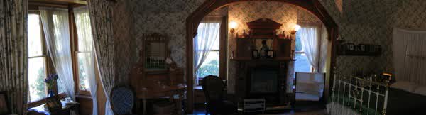 Riccarton House upstairs bedroom panorama, 2005