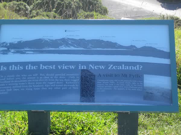 Seaward Kaikōura Range sign at Point Kean, 2005