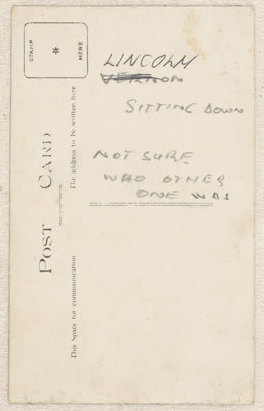 Lincoln with a friend, reverse, 1915