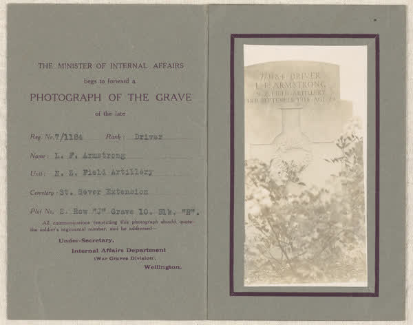 Photograph of the grave, 1919