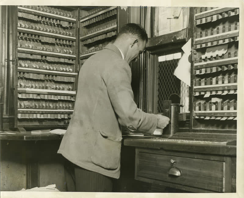 Photograph: Christchurch Railway Station Ticket Office, 1931