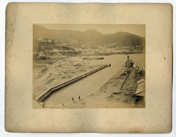 Graving dock, Lyttelton, 1885