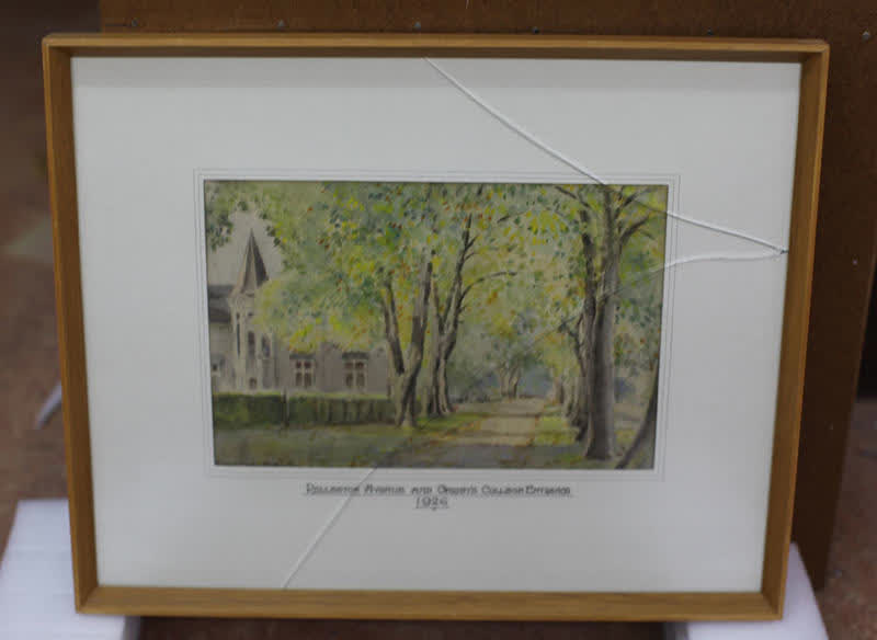 Watercolour: "Rolleston Ave and Christ's College Entrance", 1926