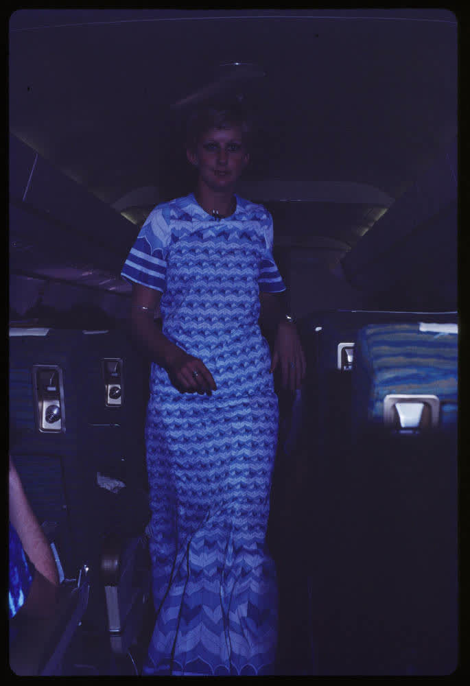 Air New Zealand flight attendant, 1976, 1970