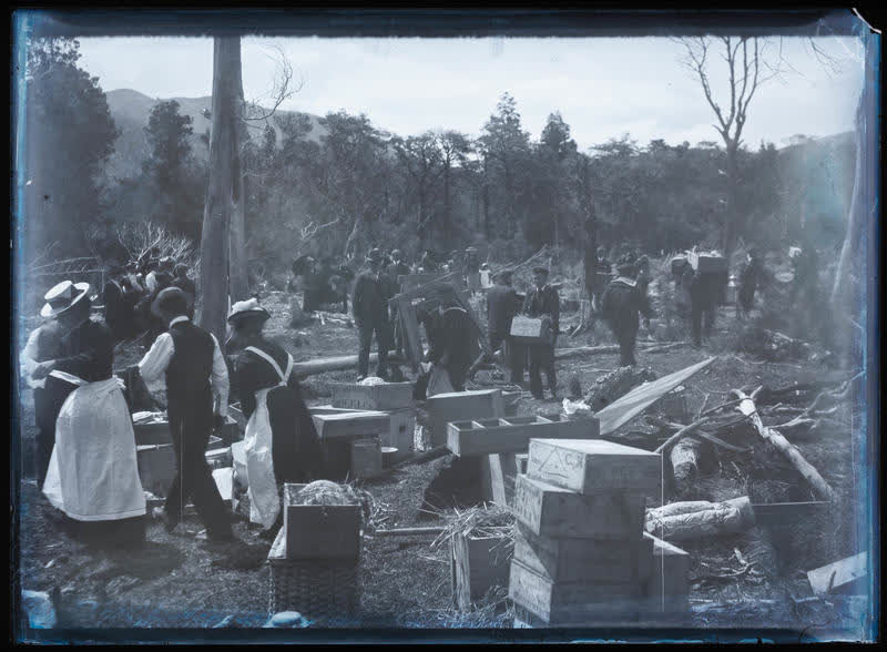 Glass Plate Negative: Otarama picnic, 1902