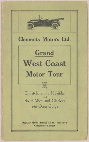 Clements Motors Ltd Grand West Coast Motor Tour cover, 1922