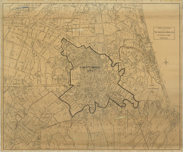 Map of Christchurch, 1925