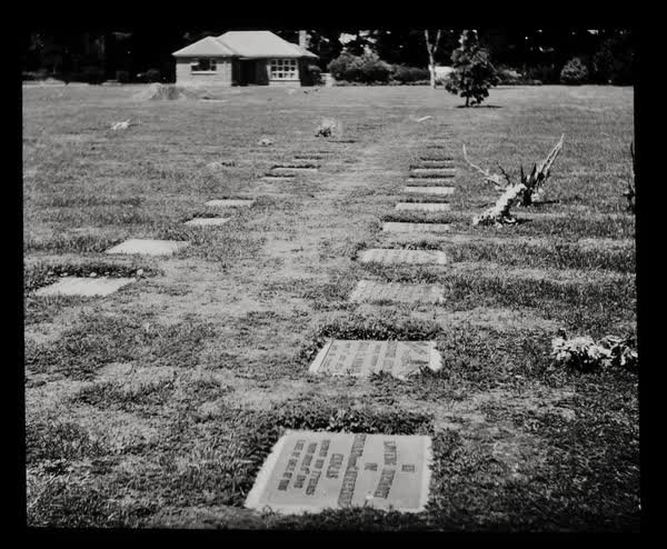 Lawn cemetery memorial plaques, 1948