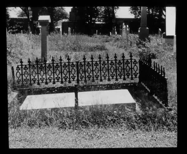Grave subsidence at Barbdoes Street Cemetery, 1945
