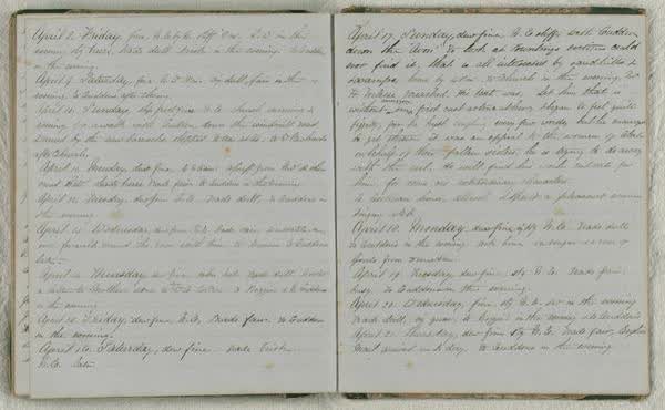 Log Book 1862, spread 84 of 91, Archive 971-1, 1862