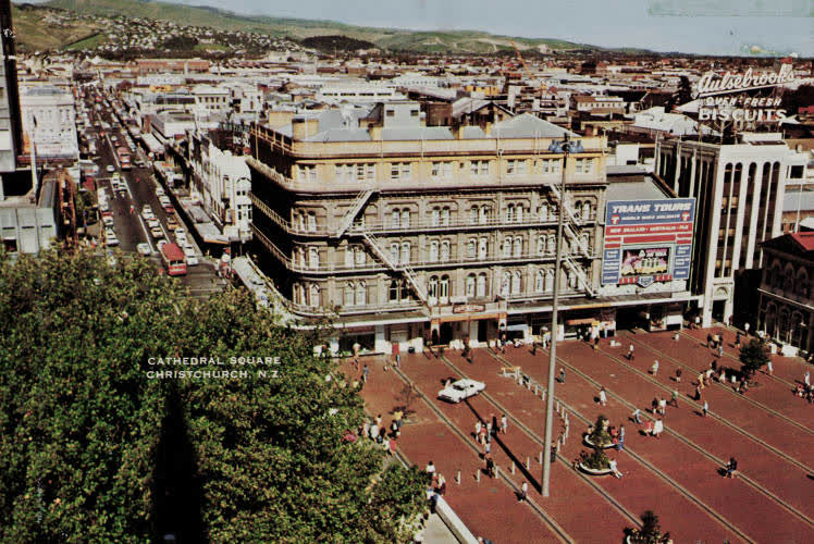 Cathedral Square, Christchurch, 1970