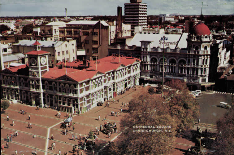 Cathedral Square, Christchurch, 1970