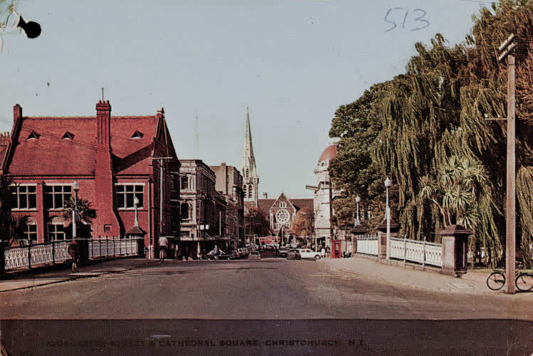 Worcester Street and Cathedral Square, Christchurch, 1960