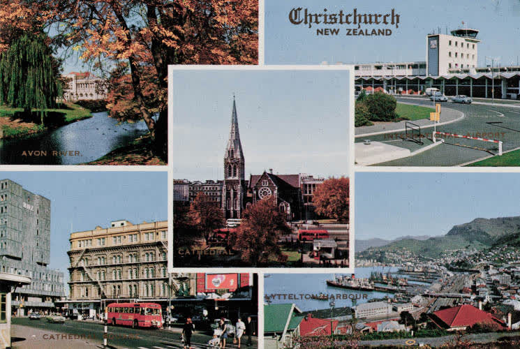 Composite postcard of Christchurch views, 1960